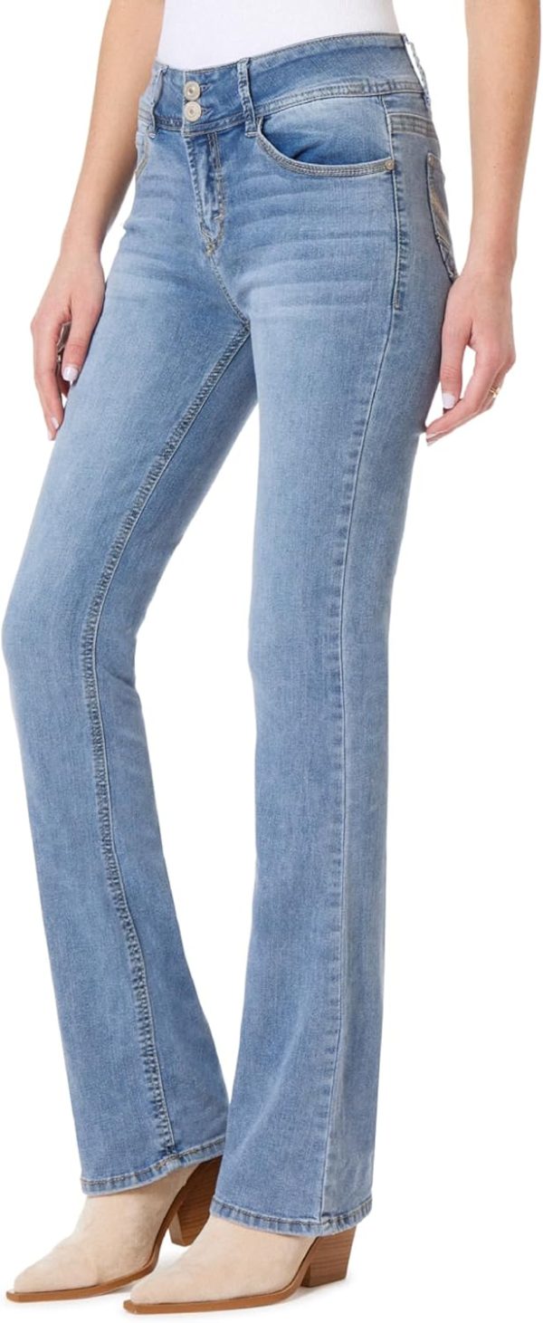 71xugGeyyhL._AC_SL1500_ Luscious Curvy Bootcut Jeans for Women, Mid-Rise Insta Stretch Denim, Size-Inclusive Juniors Jeans, Sizes 0 to 24