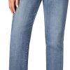 Women’s Straight Leg Jeans High Waisted Boyfriend Stretchy Cuffed Denim Pants
