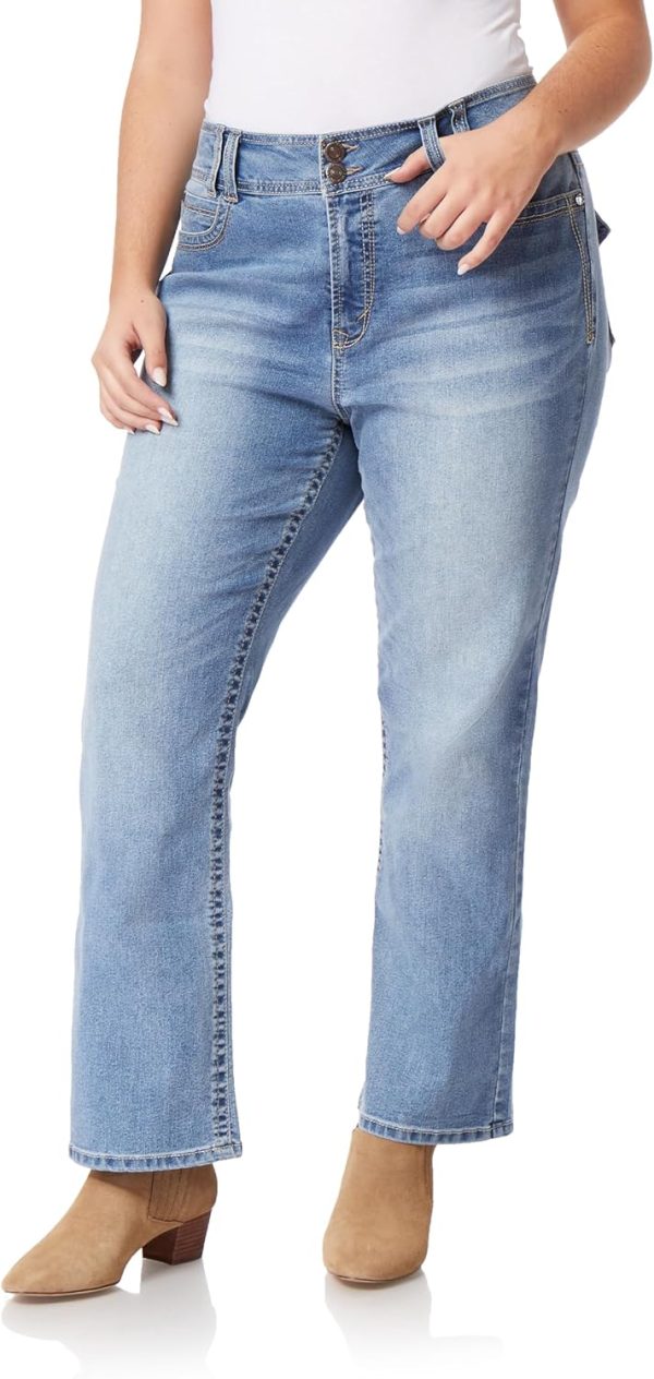 81-U2xvNXNL._AC_SL1500_ Luscious Curvy Bootcut Jeans for Women, Mid-Rise Insta Stretch Denim, Size-Inclusive Juniors Jeans, Sizes 0 to 24