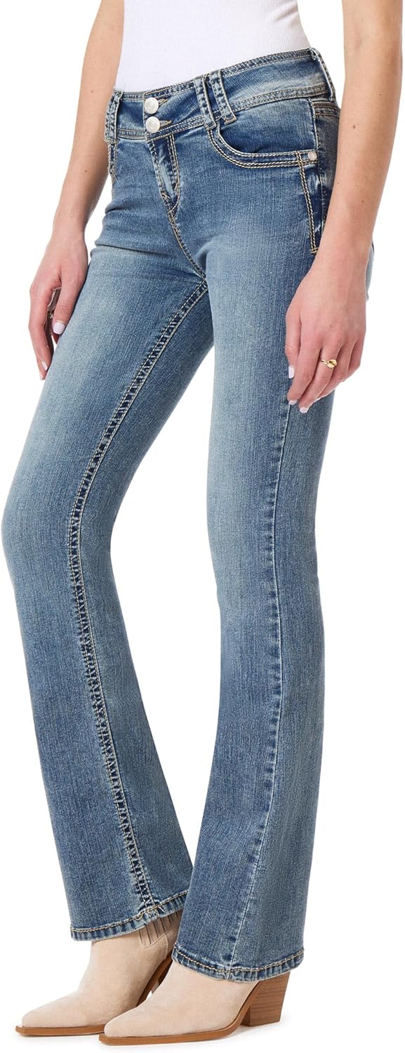 81-j2ZI9aqL._AC_SL1500_ Luscious Curvy Bootcut Jeans for Women, Mid-Rise Insta Stretch Denim, Size-Inclusive Juniors Jeans, Sizes 0 to 24