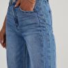 Women's Wide Leg Jeans High Waisted Stretchy Raw Hem Zimbaplatinum Denim Pants