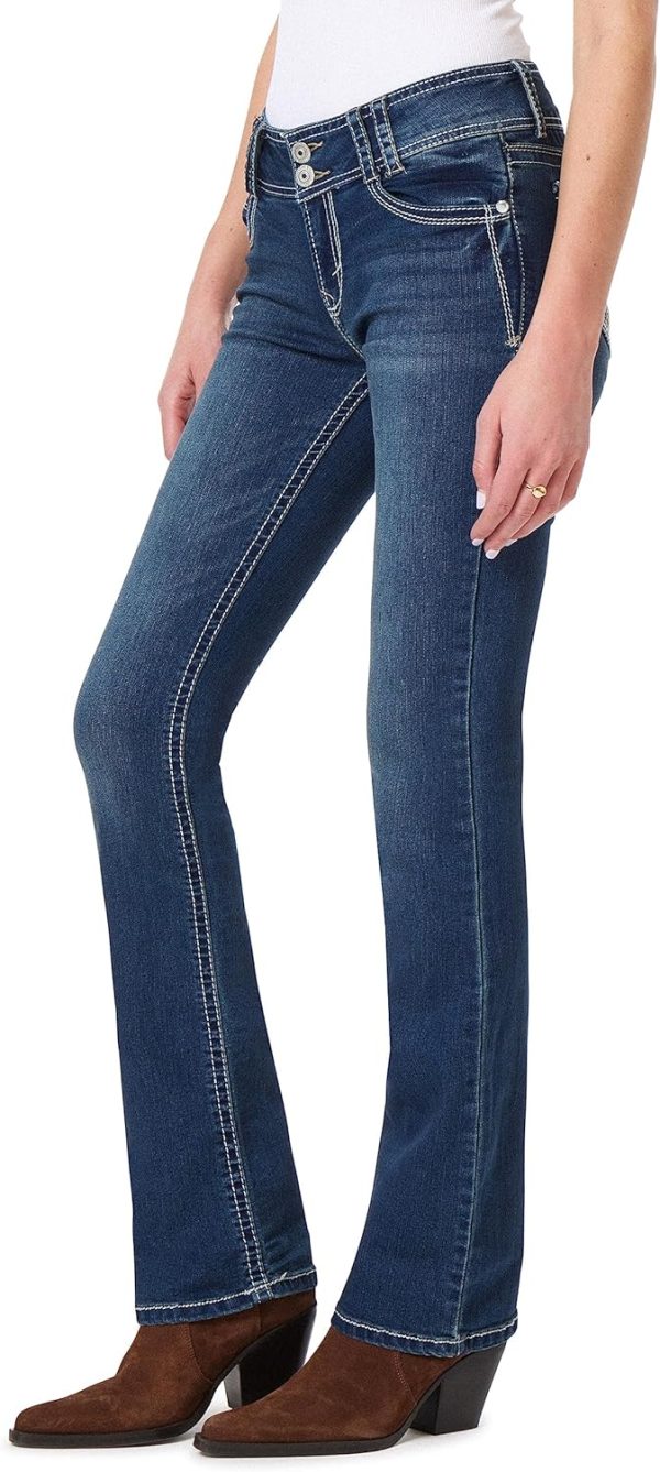 811P6x04hjL._AC_SL1500_ Luscious Curvy Bootcut Jeans for Women, Mid-Rise Insta Stretch Denim, Size-Inclusive Juniors Jeans, Sizes 0 to 24