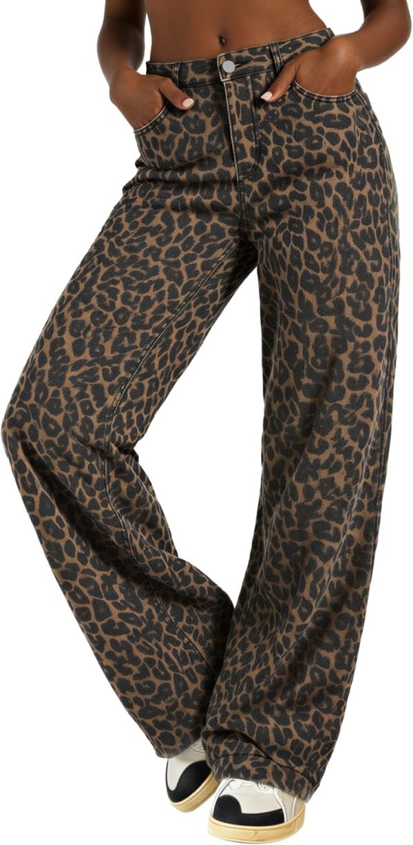 Women Baggy Jeans Mid-Low Waist Boyfriend Streetwear Vintage Jeans Wide Leg Denim Pants