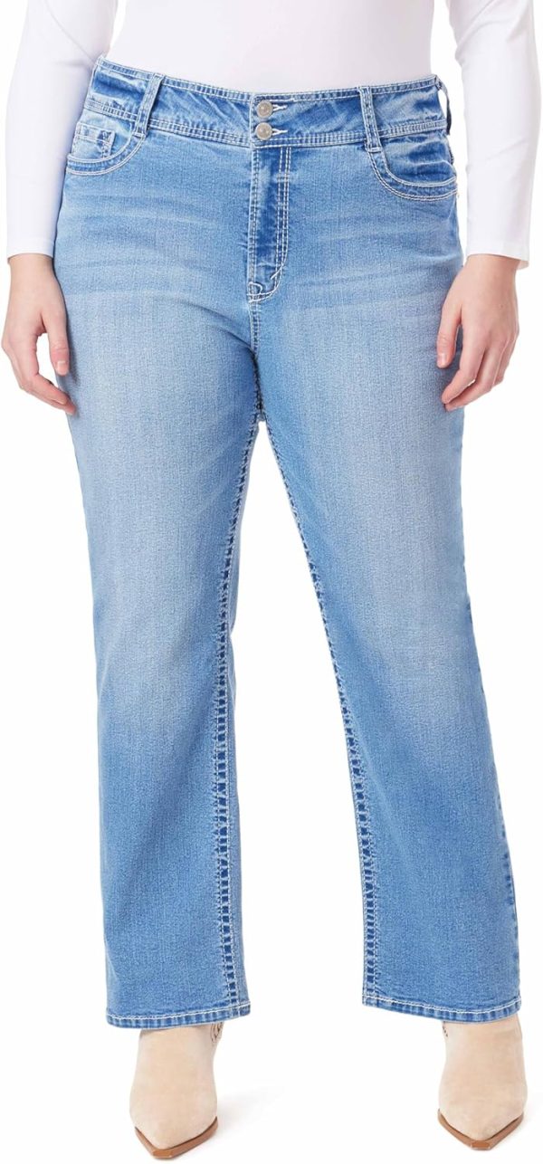 816zvpTBehL._AC_SL1500_ Luscious Curvy Bootcut Jeans for Women, Mid-Rise Insta Stretch Denim, Size-Inclusive Juniors Jeans, Sizes 0 to 24