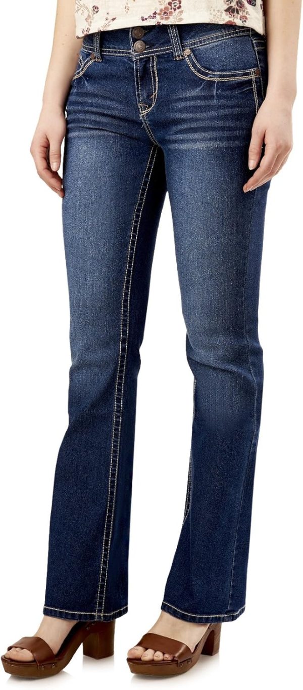 817N4rR7V7L._AC_SL1500_ Luscious Curvy Bootcut Jeans for Women, Mid-Rise Insta Stretch Denim, Size-Inclusive Juniors Jeans, Sizes 0 to 24