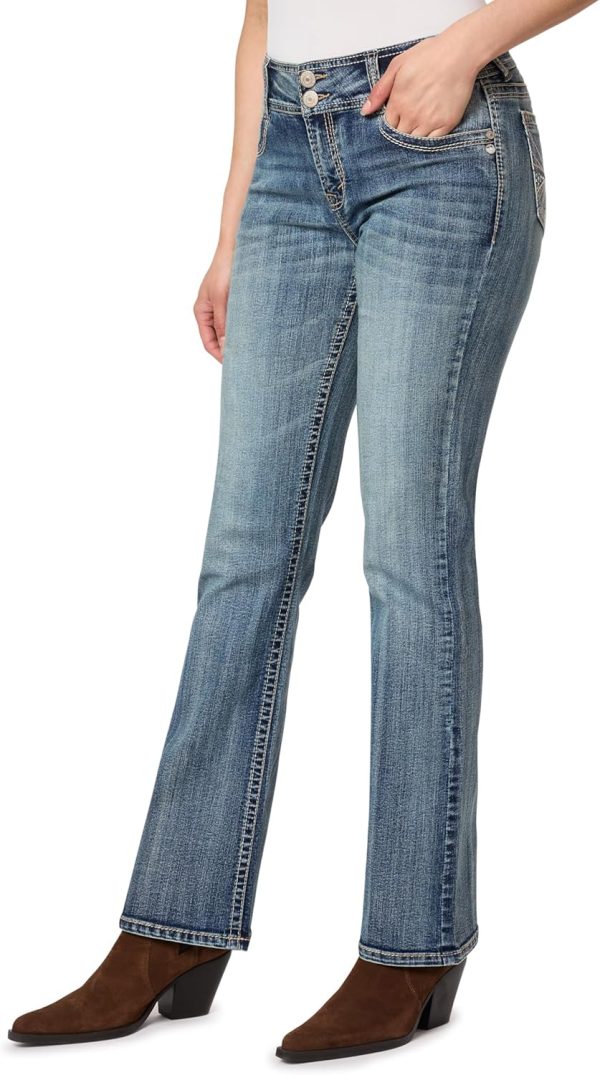 81AVOAMQMRL._AC_SL1500_ Luscious Curvy Bootcut Jeans for Women, Mid-Rise Insta Stretch Denim, Size-Inclusive Juniors Jeans, Sizes 0 to 24