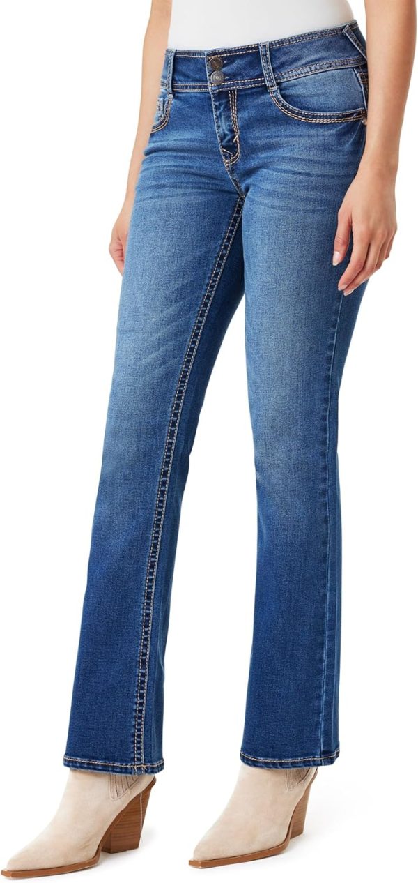 81NYjrgfGzL._AC_SL1500_ Luscious Curvy Bootcut Jeans for Women, Mid-Rise Insta Stretch Denim, Size-Inclusive Juniors Jeans, Sizes 0 to 24