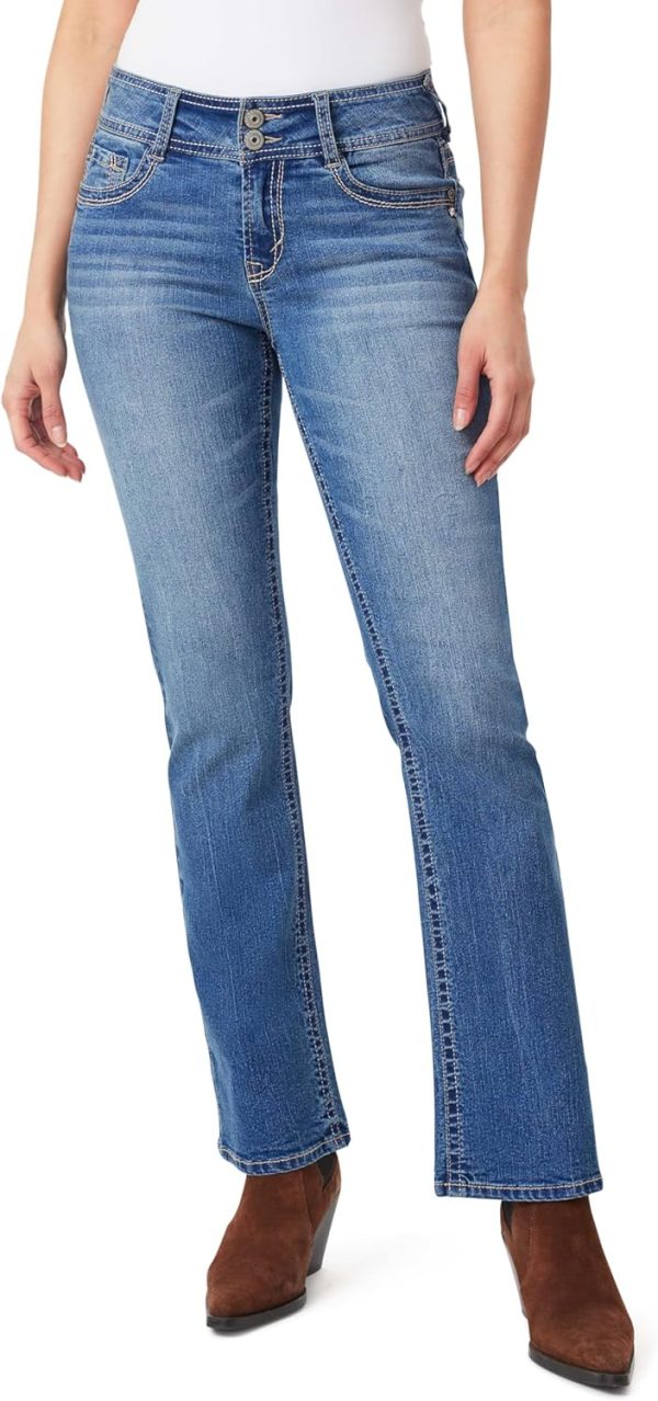 81WnLDdOHFL._AC_SL1500_ Luscious Curvy Bootcut Jeans for Women, Mid-Rise Insta Stretch Denim, Size-Inclusive Juniors Jeans, Sizes 0 to 24