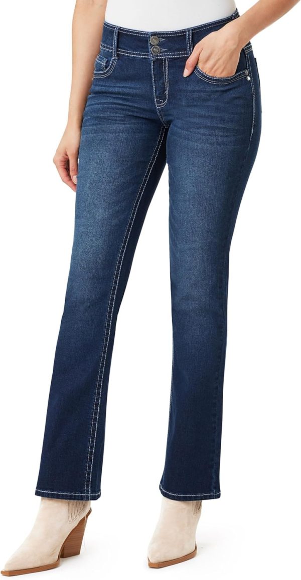 81algZOzxTL._AC_SL1500_ Luscious Curvy Bootcut Jeans for Women, Mid-Rise Insta Stretch Denim, Size-Inclusive Juniors Jeans, Sizes 0 to 24
