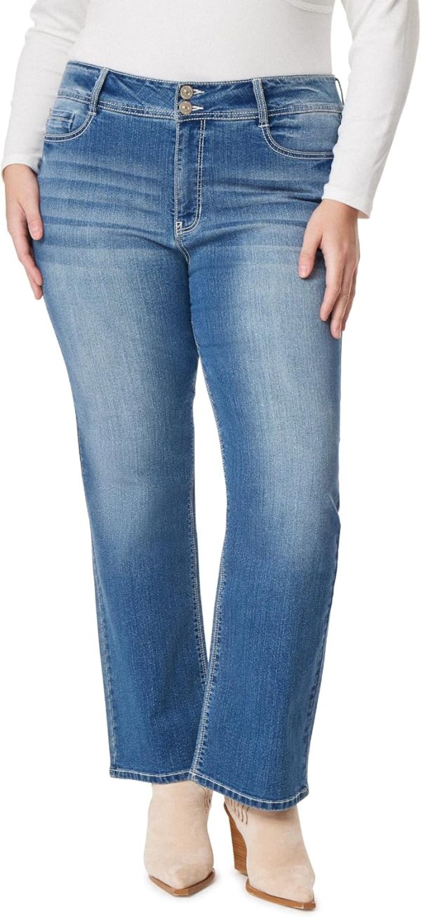 81bzquhkRbL._AC_SL1500_ Luscious Curvy Bootcut Jeans for Women, Mid-Rise Insta Stretch Denim, Size-Inclusive Juniors Jeans, Sizes 0 to 24
