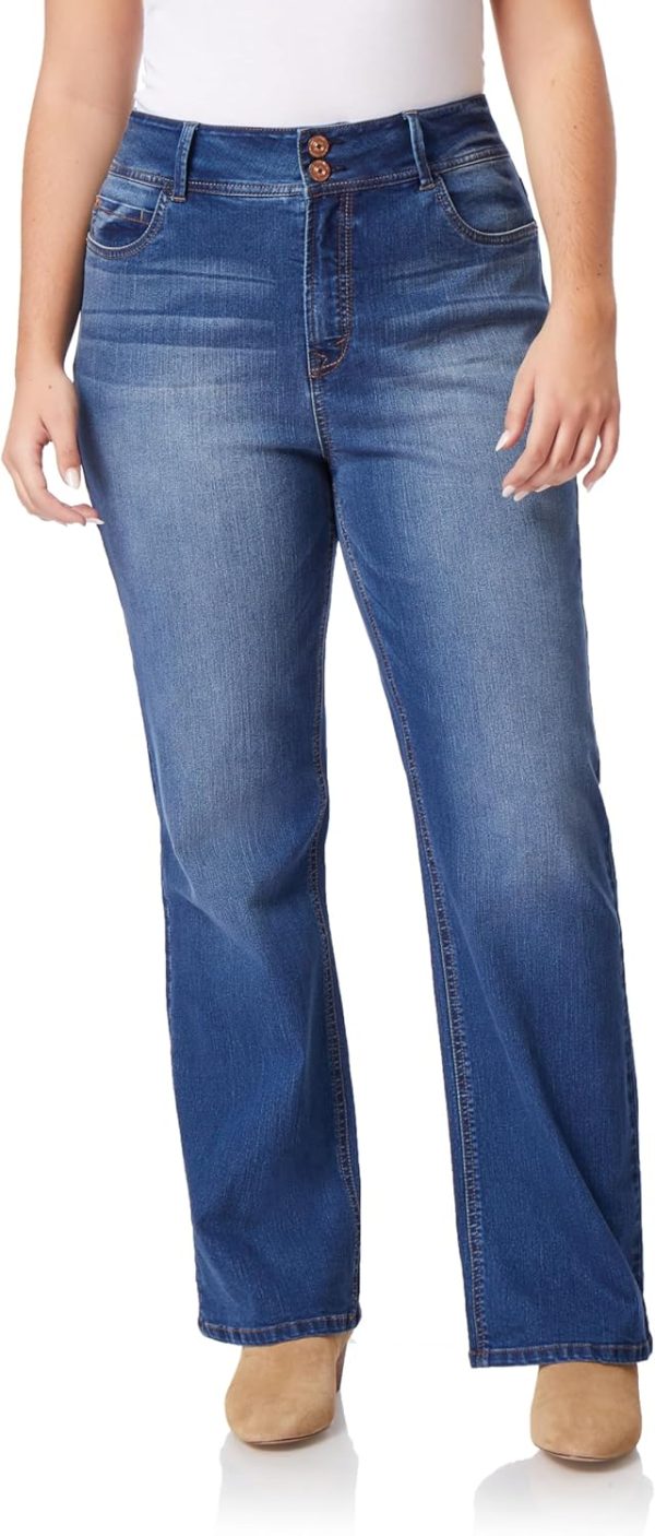 81dKus0wLSL._AC_SL1500_ Luscious Curvy Bootcut Jeans for Women, Mid-Rise Insta Stretch Denim, Size-Inclusive Juniors Jeans, Sizes 0 to 24