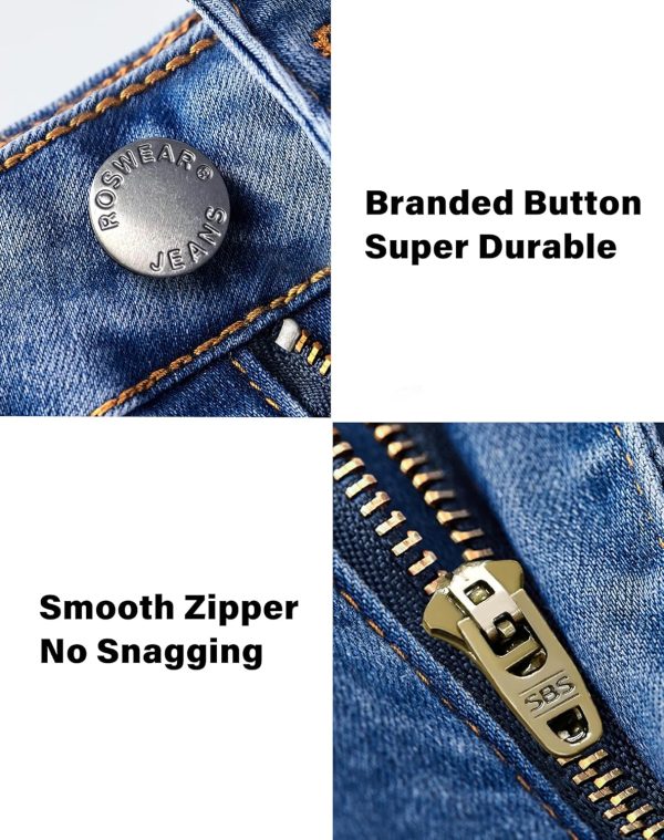 Women's Capri Pants Mid Rise Skinny Ripped Stretchy Cropped Distressed Jeans