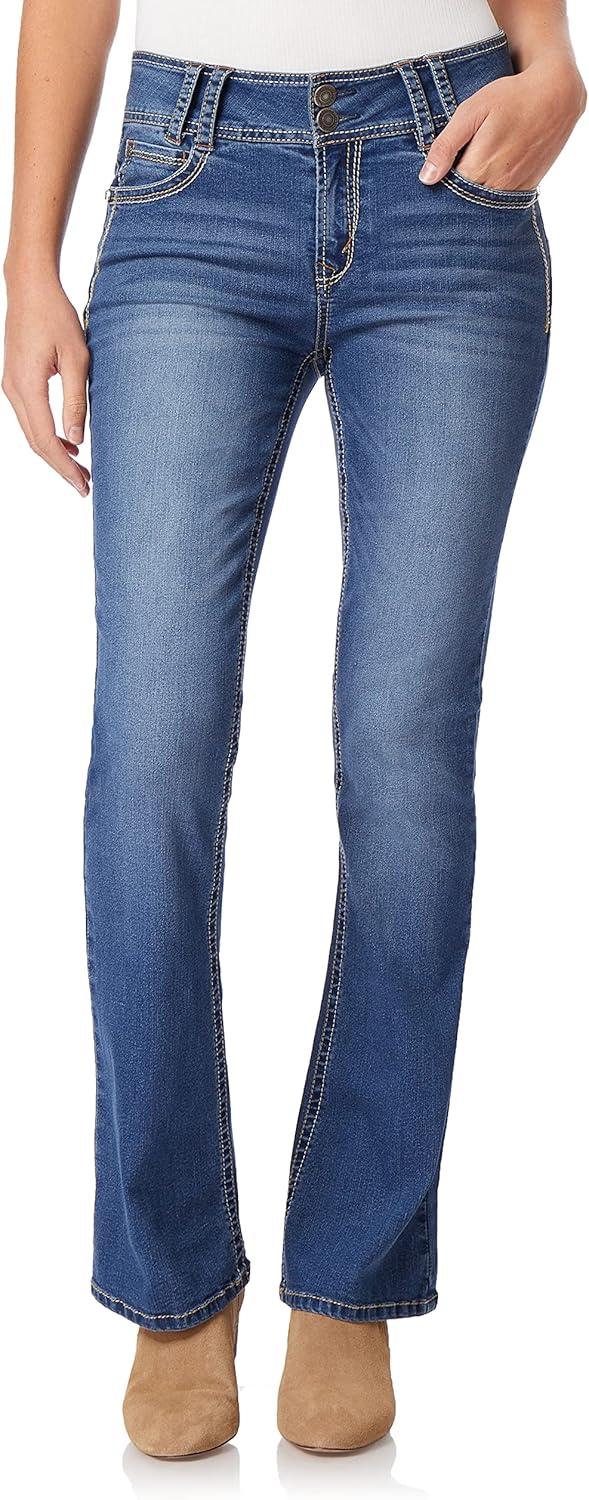 81fkIqPjhTL._AC_SL1500_ Luscious Curvy Bootcut Jeans for Women, Mid-Rise Insta Stretch Denim, Size-Inclusive Juniors Jeans, Sizes 0 to 24