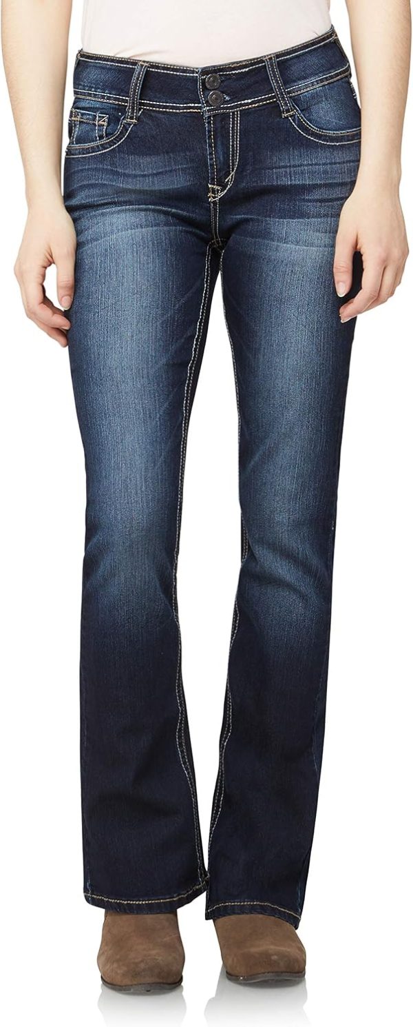 81hqAZT0G2L._AC_SL1500_ Luscious Curvy Bootcut Jeans for Women, Mid-Rise Insta Stretch Denim, Size-Inclusive Juniors Jeans, Sizes 0 to 24