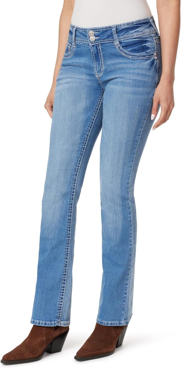 81w0ub1gtSL._AC_SL1500_ Luscious Curvy Bootcut Jeans for Women, Mid-Rise Insta Stretch Denim, Size-Inclusive Juniors Jeans, Sizes 0 to 24