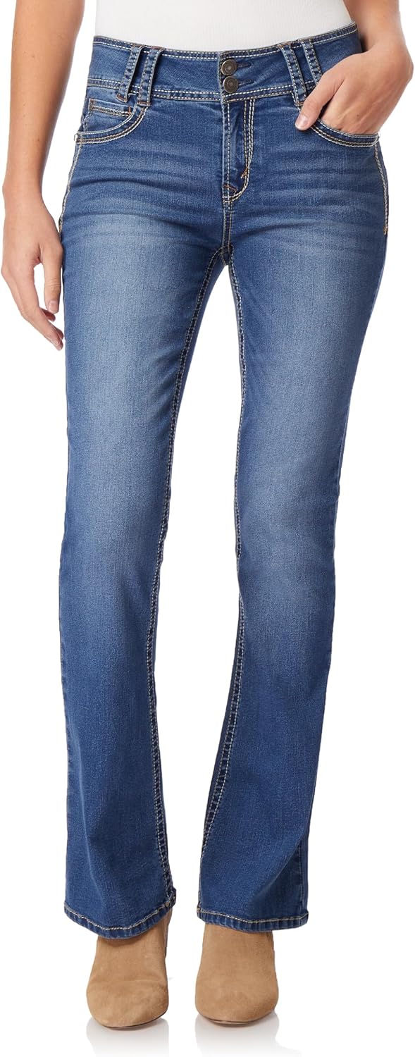 81x9Mlb5duL._AC_SL1500_ Luscious Curvy Bootcut Jeans for Women, Mid-Rise Insta Stretch Denim, Size-Inclusive Juniors Jeans, Sizes 0 to 24